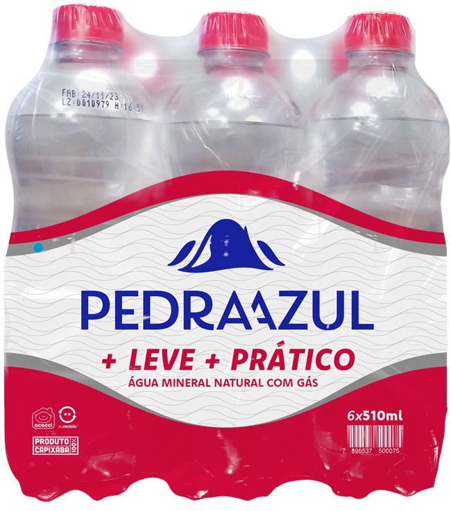 AGUA MIN PEDRA AZUL C/ GAS  510ML PACK 6