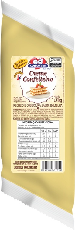 CREME CONFEITEIRO XAMEGO BOM FORNEAVEL 1,01KG