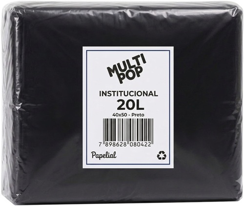 SACO LIXO MULTIPOP PT 20L 100UN