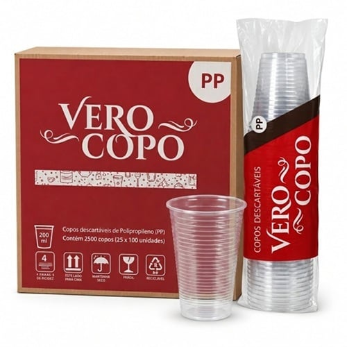 COPO DESCARTAVEL  PP VEROCOPO  100X200ML TRANSPARENTE