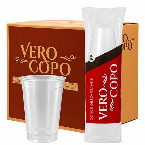 COPO DESCARTAVEL PP VEROCOPO TRANSPARENTE 25X550ML