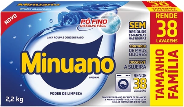 LAVA ROUPAS EM PO MINUANO CX 2,2KG AZUL