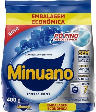 LAVA ROUPAS EM PO MINUNAO SACHE 400G AZUL