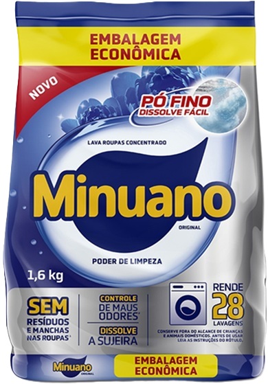 LAVA ROUPAS EM PO MINUNAO SACHE 1,6KG AZUL