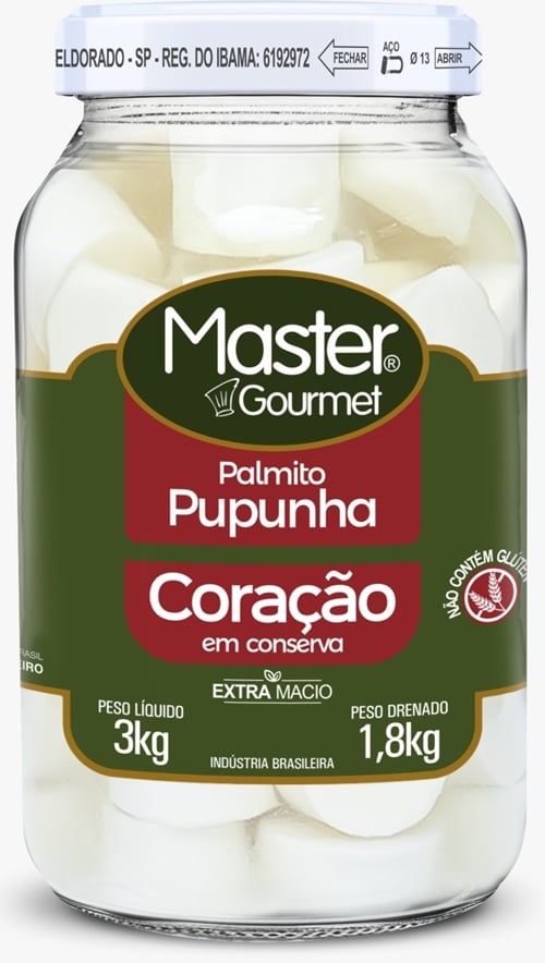 PALMITO PUPUNHA MASTER VIDRO 1,800KG RODELA