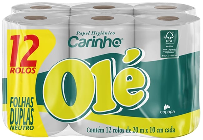 PAPEL HIG F DUPLA 20M OLE C/12UN NEUTRO
