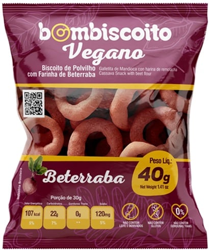 BOMBISCOITO VEGANO 40G BETERRABA