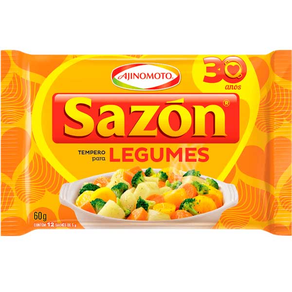 TEMPERO EM PO SAZON 60G AMARELO LEGUMES 