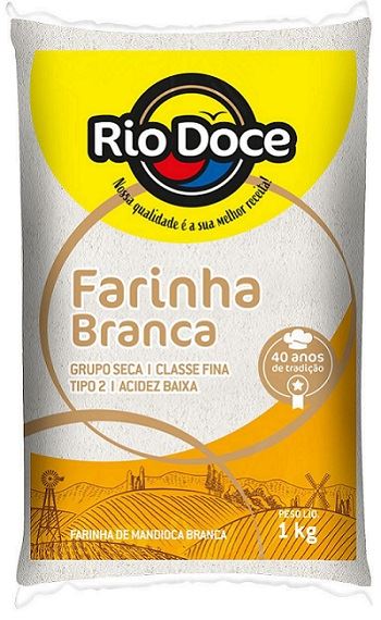 FARINHA DE MANDIOCA BRANCA TP 2 RIO DOCE 1KG