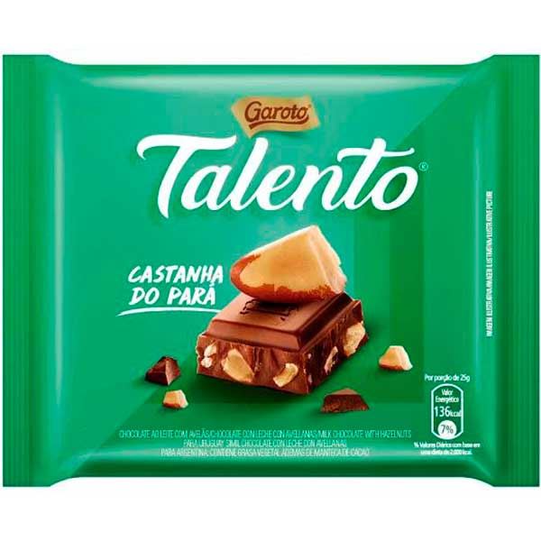 CHOCOLATEL GAROTO TALENTO 25G CASTANHA