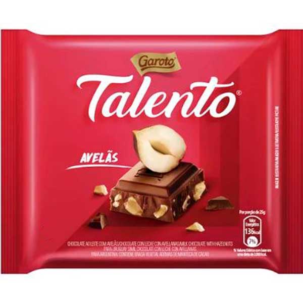 CHOCOLATE GAROTO TALENTO  25G AVELÃ