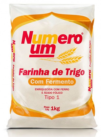 FARINHA DE TRIGO 01KG NUMERO UM COM FERMENTO