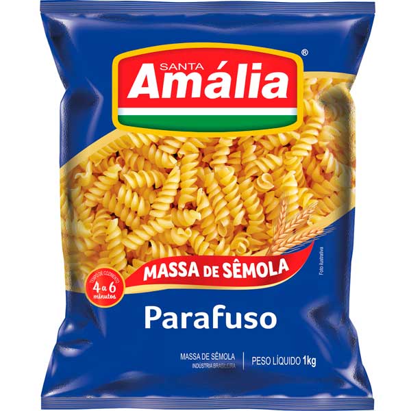 MACARRAO SANTA AMALIA SEMOLA 1KG PARAFUSO  MACARRAO SANTA AMALIA SEMOLA 1KG PARAFUSO