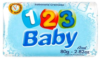 SABONETE INFANTIL 123 BABY 80G AZUL CREMOSO 