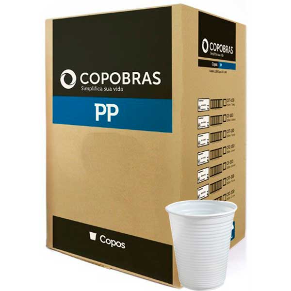 COPO DESCARTÁVEL PP COPOBRAS BRANCO 100X200ML