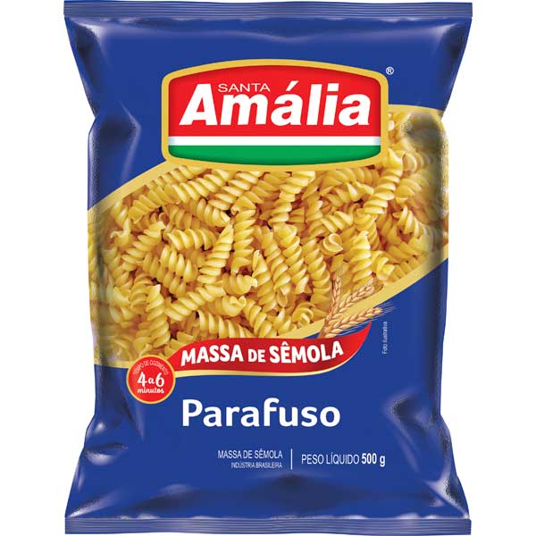 MACARRAO SANTA AMALIA SEMOLA  500G PARAFUSO  MACARRAO SANTA AMALIA SEMOLA  500G PARAFUSO