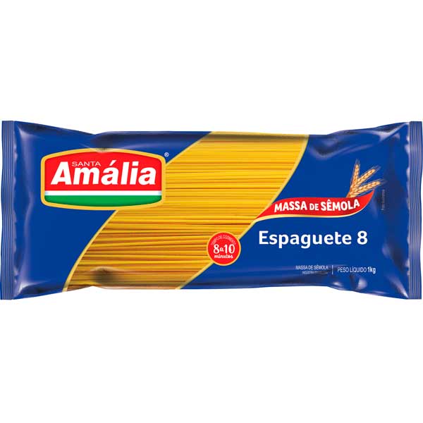 MACARRAO SANTA AMALIA SEMOLA 1KG ESPAGUETE 8