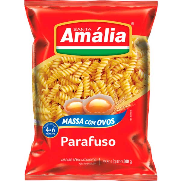 MACARRAO SANTA AMALIA COM OVOS 500G PARAFUSO   MACARRAO SANTA AMALIA COM OVOS 500G PARAFUSO