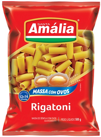 MACARRAO SANTA AMALIA COM OVOS 500G RIGATONI 