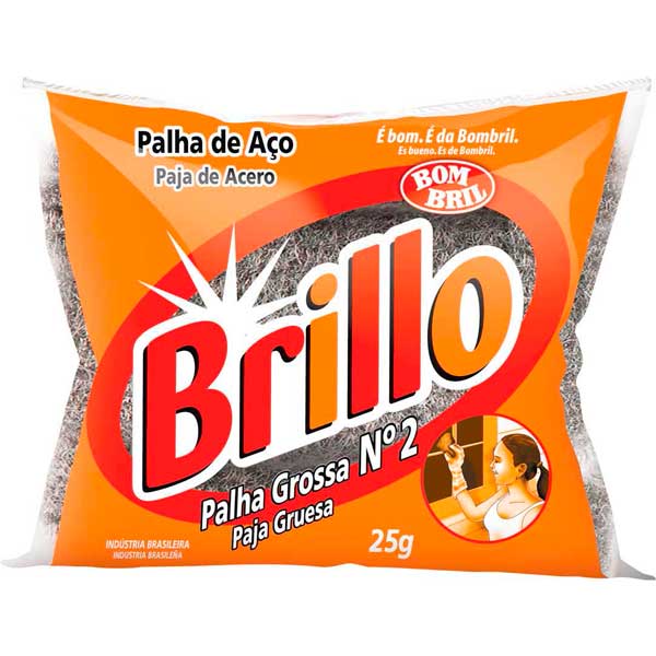 PALHA DE ACO BRILLO Nº 2 GROSSA 25G