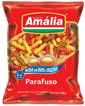 MACARRAO SANTA AMALIA COM OVOS 500G COLORIDO PARAFUSO 