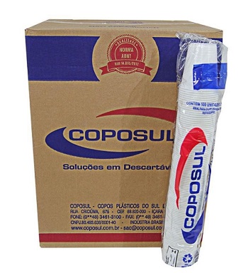 COPO DESCARTÁVEL PS COPOSUL BRANCO 100X200ML