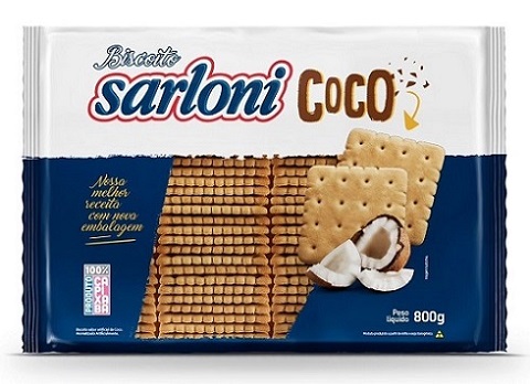 BISCOITO SARLONI 800G COCO