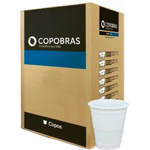 COPO DESCARTÁVEL PP COPOBRAS BRANCO 100X300ML