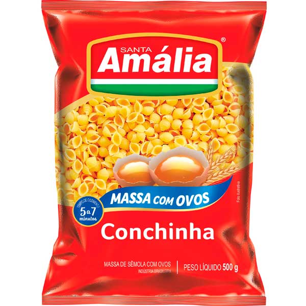 MACARRAO SANTA AMALIA COM OVOS 500G CONCHINHA  MACARRAO SANTA AMALIA COM OVOS 500G CONCHINHA