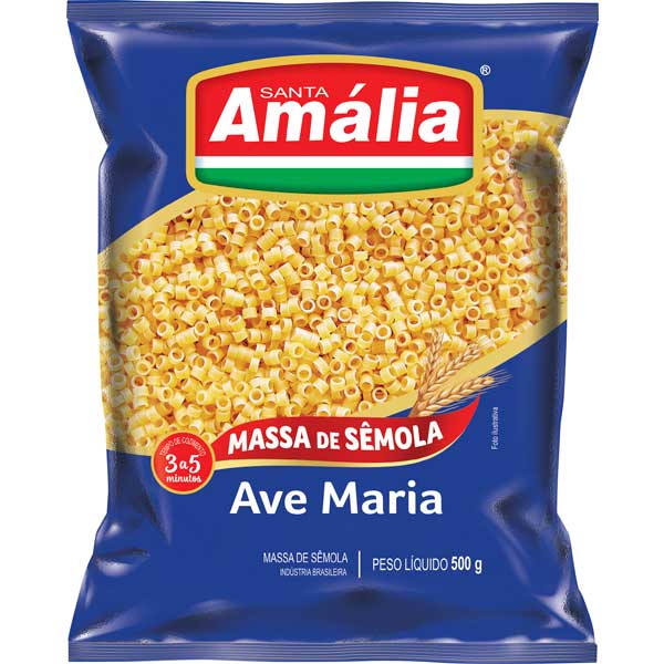 MACARRAO SANTA AMALIA SEMOLA  500G AVE MARIA  MACARRAO SANTA AMALIA SEMOLA  500G AVE MARIA