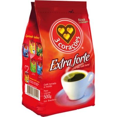 CAFÉ EM PÓ PACOTE 500G 3 CORAÇÕES EXTRA FORTE