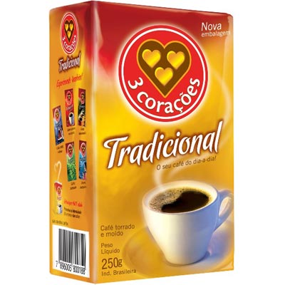 CAFE EM PÓ A VÁCUO 250G 3 CORACOES TRADICIONAL