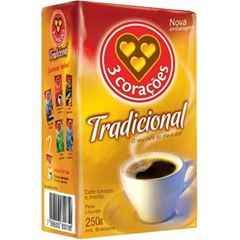 CAFE PO VACUO 250G 3 CORACOES TRADIC