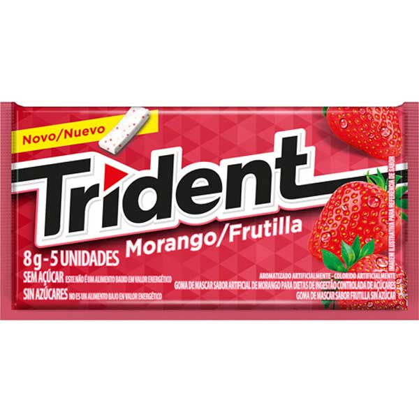 CHICLE TRIDENT MORANGO  