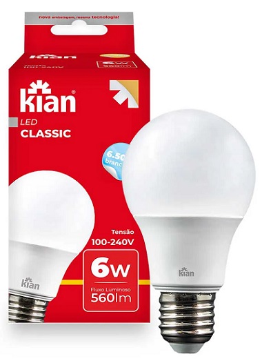 LAMPADA LED CLASSIC KIAN 06W BIVOLT A50 LAMPADA LED CLASSIC KIAN 06W BIVOLT A50
