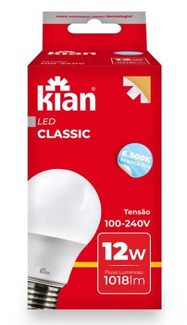 LAMPADA LED CLASSIC KIAN 12W BIVOLT A65