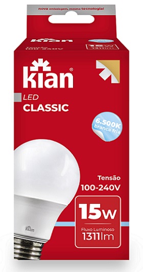 LAMPADA LED CLASSIC KIAN 15W BIVOLT A65