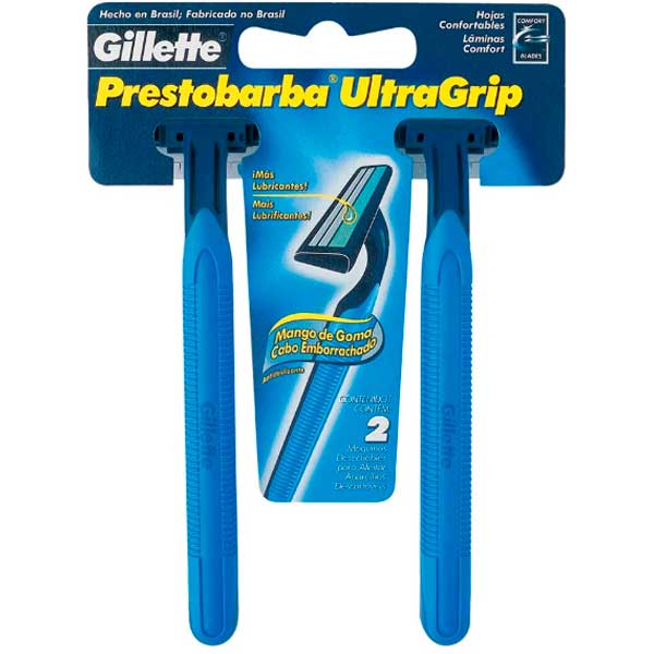 APARELHO DE BARBEAR DESCARTAVEL PRESTOBARBA ULTRAGRIP AZUL 2UN