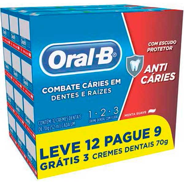 CREME DENTAL ORAL-B MENTA SUAVE 123 70G LV12 PG9