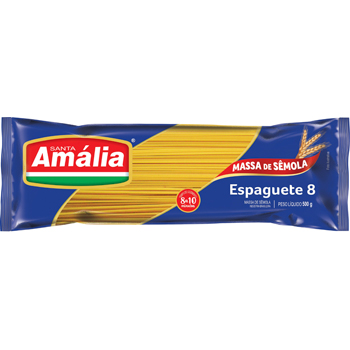 MACARRAO SANTA AMALIA SEMOLA  500G ESPAGUETE 8