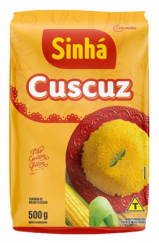 CUSCUZ SINHÁ FARINHA DE MILHO FLOCADA 500G PLASTI