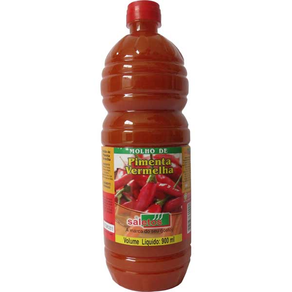 MOLHO DE PIMENTA SALETOS TRADICIONAL VERMELHA 900ML