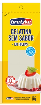 GELATINA SEM SABOR BRETZKE FOLHA 10G INCOLOR