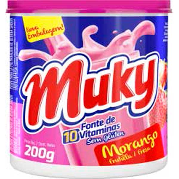 BEBIDA LACTEA PÓ MUKY POTE 200G MORANGO