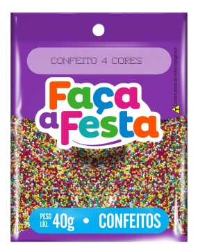 FAÇA A FESTA CONFEITO  40G MIÇANGA 4 CORES 