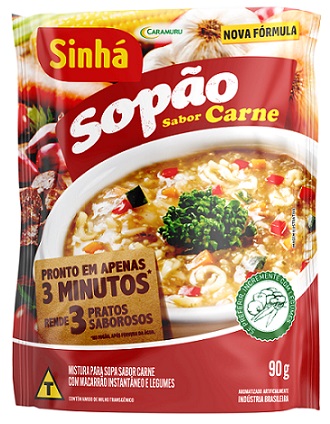 SOPA EM PO SINHA SOPAO 90G CARNE COM LEGUMES