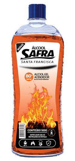 ALCOOL EM GEL ACENDEDOR  SAFRA 80 G 500G 