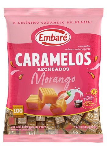 CARAMELO EMBARE RECHEIO MORANGO 660G