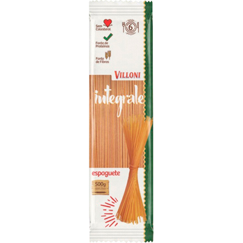 MACARRAO INTEGRAL VILLONI 500G ESPAGUETE