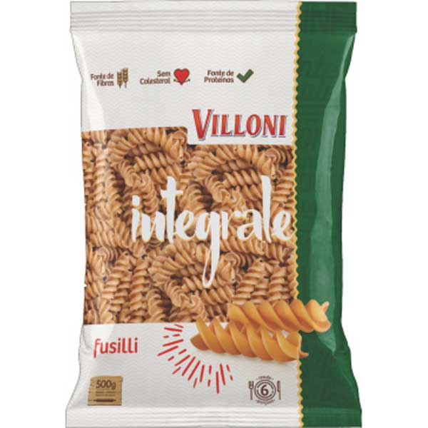 MACARRAO VILLONI INTEGRAL 500G FUSILLI